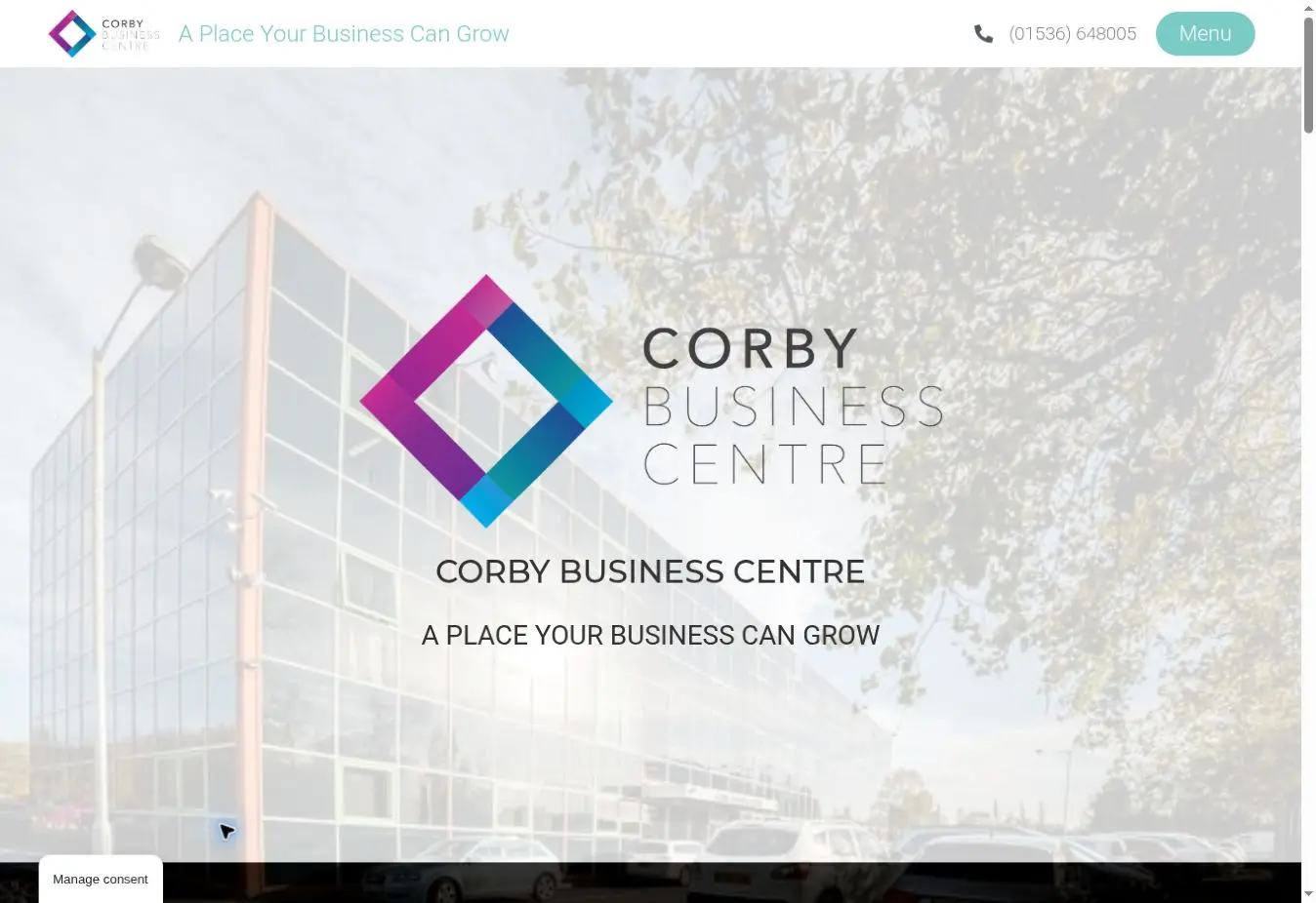 Corby Business Centre website designed by DS Media