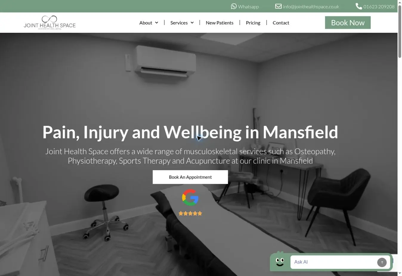 Joint Health Space website designed by DS Media